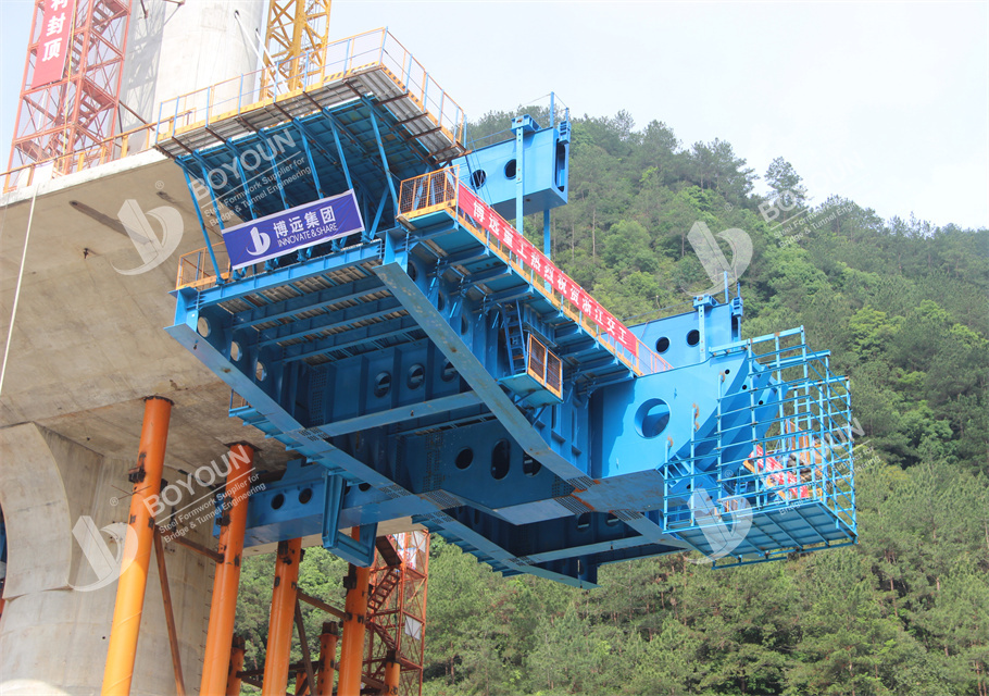 Single Column Cable Tower Underslung Form Traveler