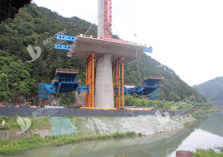Single Column Cable Tower Underslung Form Traveler