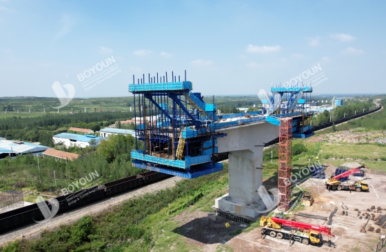 swivel T-structure over the Jiaozhou-Xinyi Railway